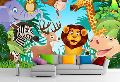 Detská tapeta Safari zvieratká